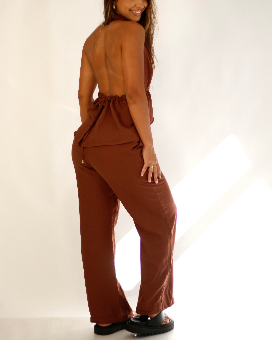 Calça Siena Marrom - Viscose Alfaiataria