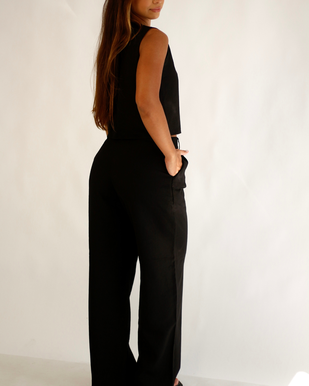 Calça Siena Preta - Viscose Alfaiataria