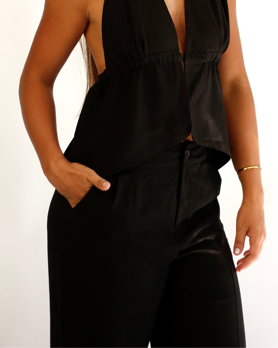 Calça Siena Preta - Viscose Alfaiataria