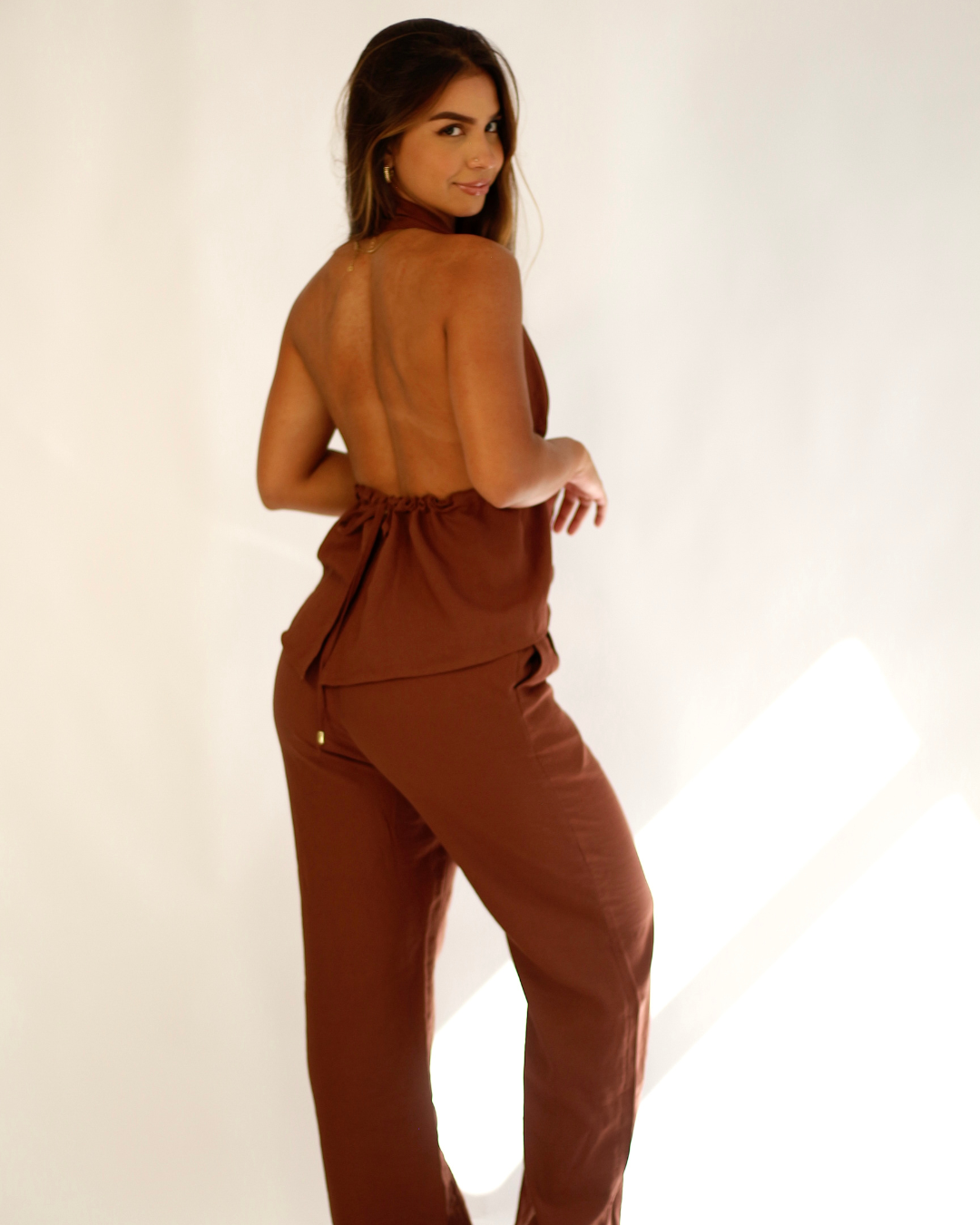 Conjunto Coral Siena Marrom - Viscose Alfaiataria