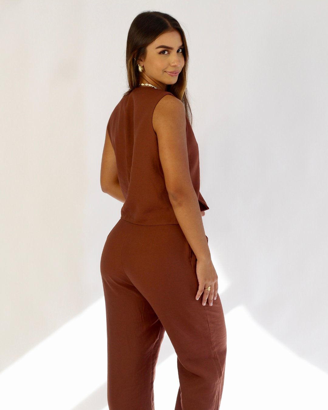Conjunto Siena Versa Marrom - Viscose Alfaiataria