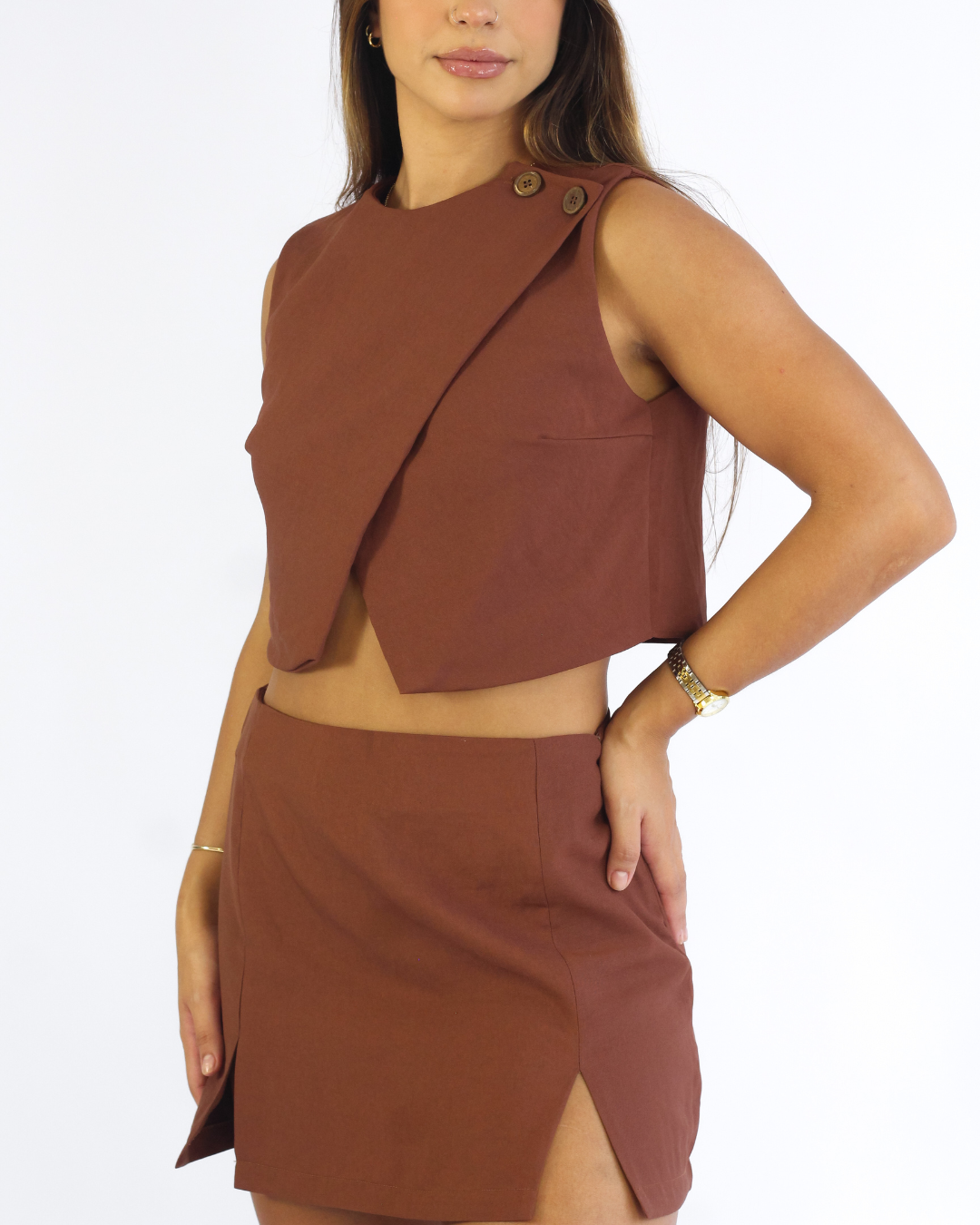 Conjunto Yuna Marrom - Viscose Alfaiataria