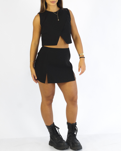 Mini Saia Yuna Preto - Viscose Alfaiataria