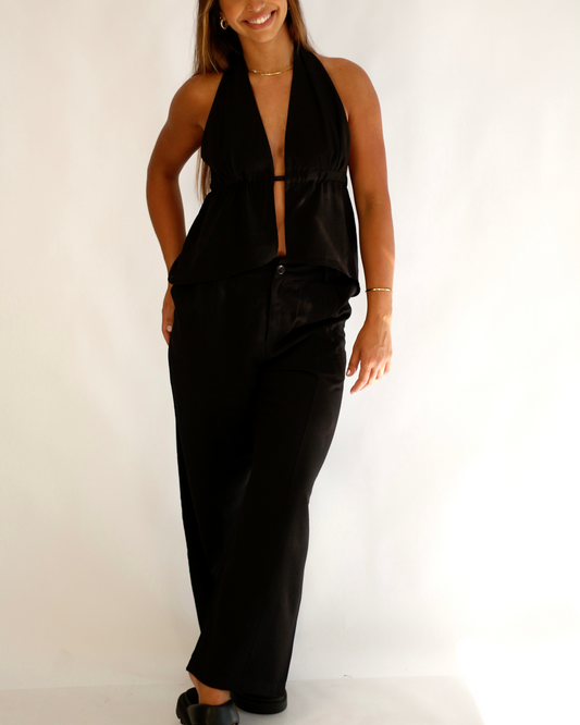 Conjunto Coral Siena Preto - Viscose Alfaiataria